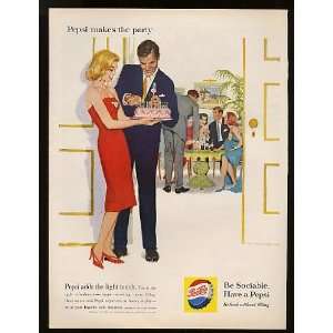  1960 Pepsi Makes The Party Be Sociable Print Ad