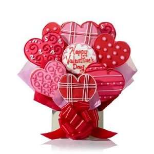 Fancy Heart Valentine Cookie Bouquet Grocery & Gourmet Food