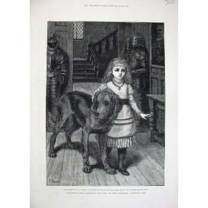  1878 Little Girl Pet Dog Cissy Neptune House Dadd Art 