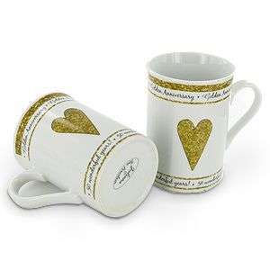 NEW 50th Golden Wedding Anniversary Mugs Set/Gift  