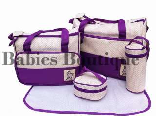 5PCs Baby Nappy Changing Bag Set Diaper Bag Brand New  