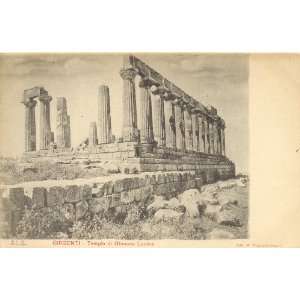   Vintage Postcard Temple of Giunone Lucina Girgenti (Agrigento) Italy