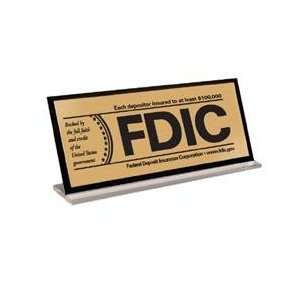 MMF Industries 2840110N00 Counter Style FDIC Signs With Backplate, 7 1 