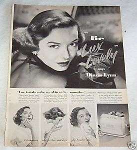 1950s LUX Soap movie star beauty DIANA LYNN 1 page AD  