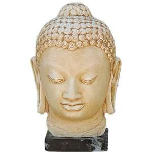  Head of Buddha Statue, Marble Base 