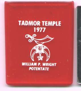 SHRINERS Tadmor Temple Akron Ohio 1977 Wright Potentate  