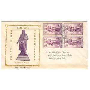 Scott #777 Clifford (13)First Day Cover; Roger Williams; Rhode Island 