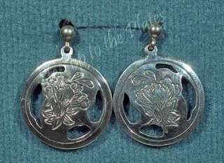   earrings featuring the wildly popular poppies on blue pattern