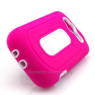 Pink White Duo Shield Double Layer Hard Case Gel Cover For HTC 