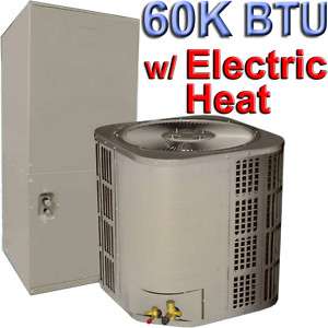Ton Central AC w/ Electric Heat, 60000 BTU Air Conditioner Heater 