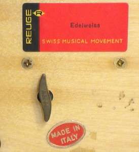 REUGE WOOD INLAY MUSIC BOX FROM ITALY PLAYS EDELWEISS  