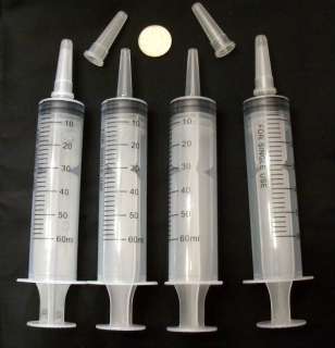 Big Syringes 60cc or 60ml with Caps Dispense Adhesives Glue Paste 