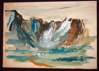 Hungarian art oil painting expressionist landscape  