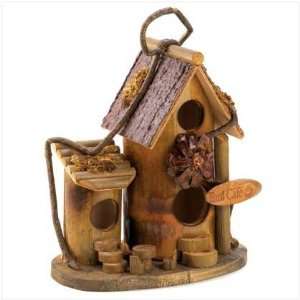  Bird Cafe Pine Two Story Wooden Wood Birdhouse Outdoor 