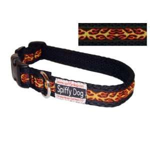    Orange Flames Comfortable Air Dog Collar Size Petite
