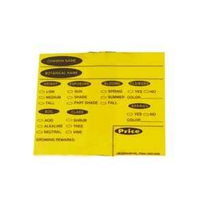  7in x 5in Plastic Preprinted Yellow Cards 