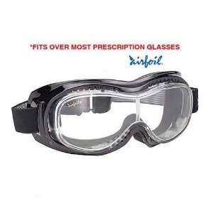 Airfoil Black Goggles With Anti Fog Clear Polycarbonate Lens With UV 