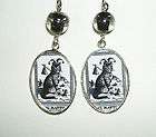 CAT TAROT The Fool EARRINGS Black and White Altered Art Charms