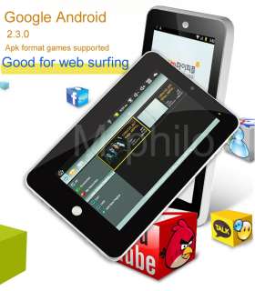New 4GB 7 Real Google Android 2.3 WiFi/3G Camera Touchscreen Tablet 