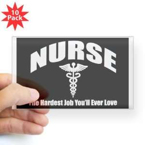 Sticker Clear (Rectangle 10Pk) Nurse The Hardest Job Youll Ever Love