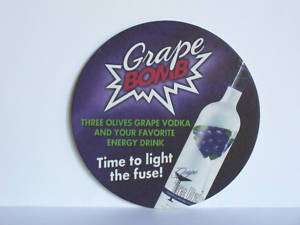 Three Olives Grape Bomb Vodka Recipe Drink Coaster  
