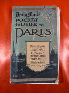  Pocket Guide Map Paris Travel Hotel Clubs Advertising Cruises  