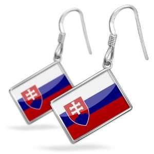  Earrings Slovakia Flagwith French Sterling Silver 
