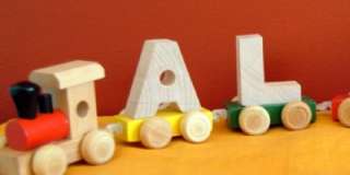 NAME TRAIN up to 7 LETTERS Baby Children Wood Toy Room  