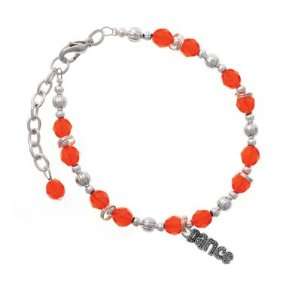  Beaded Dance Orange Czech Glass Beaded Charm Bracelet 