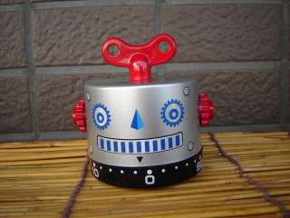 This is Time Gear Silver Robot 60 minutes kitchen timer. The bottom is 