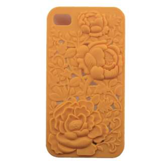 7colors 3D Rose Emboss Hard Back Skin Case Cover For Apple Iphone 4 4G 
