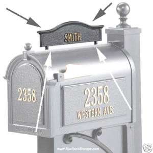 Personalized Mail Box Topper Sign for Whitehall Mailbox  