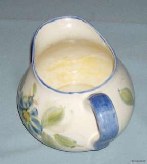 Portugal Handpainted Wide Mouth Floral Decor Ceramic Pitcher  