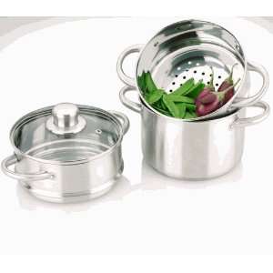 Qt. Double Boiler With Steamer Insert 