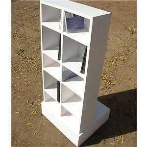 White Elegant Designer Book Case Cd Rack Holder Library Furniture 