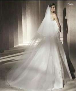Long White / Ivory Crystal Bridal wedding Veil accessories AV001 