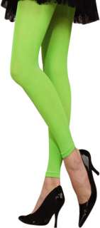 Womens 80s Style Neon Green Leggings Costume Accessory  