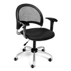 Moon Swivel Vinyl Chair & Stool (With Arms) Office 