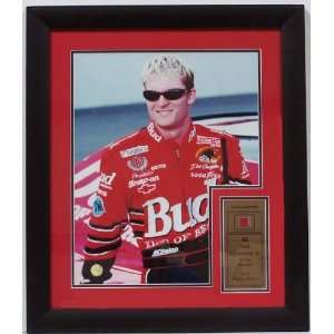  Dale Earnhardt Jr. Framed Photograph With Real Piece Of 