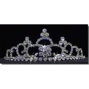  Bridal Wedding Tiara Crown With Three Crystal Center 41286 