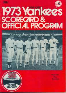 1973 Yankees vs Brewers Program Murderers Row Cover  