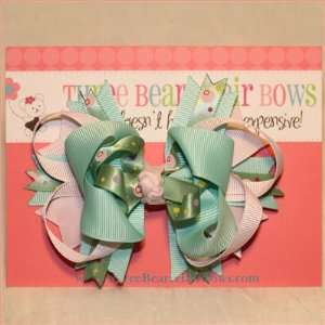  Funky Boutique Hair Bow in Green and Multi Dots Beauty
