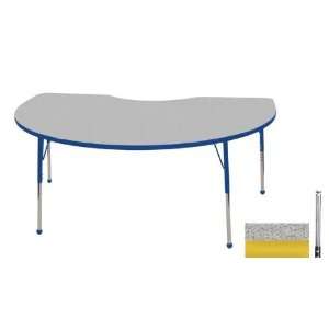  48 x 72 Kidney Shaped Adjustable Activity Table in Gray 