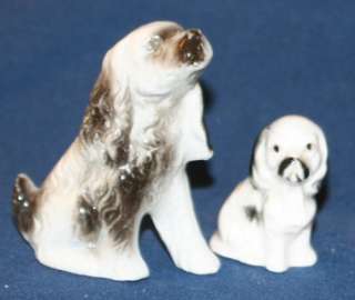 Vintage Ceramic Brittany Spaniel Puppy Dog Figurines  