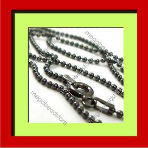   5mm Dark Oxidized 925 Sterling Silver Bead Chain Italy Necklace FC10