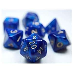   RPG Dice Set (Pearl Blue) role playing game dice + bag Toys & Games