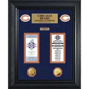  Chicago Bears Super Bowl Ticket and Game Coin Collection 