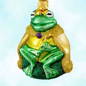 Patricia Breen Frog King 1997 Collectible Glass Christmas Ornament 
