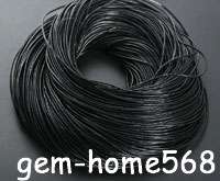 20 Meter Black Round Genuine Leather Cord 1.5mm Y021  
