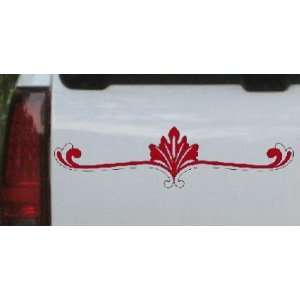 Wide Ornamental Accent Car Window Wall Laptop Decal Sticker    Red 